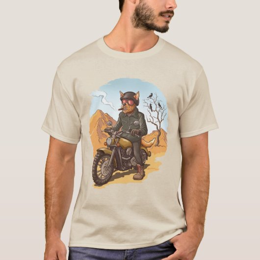 バダスバイクもしくは自転車に乗る人ドッグ Tシャツ (正面)