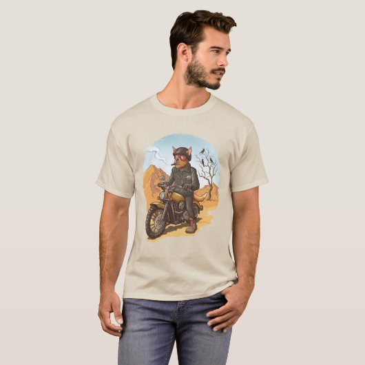 バダスバイクもしくは自転車に乗る人ドッグ Tシャツ (正面フル)