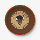 バダスバイソンファームロゴ紙プレート ペーパープレート (正面)