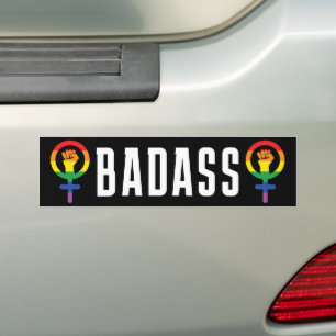 バダスフェミニストLGBTQIA バンパーステッカー