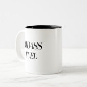バダスフューエルトレンディーおもしろい引用文 ツートーンマグカップ (正面左)