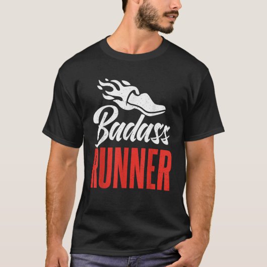 バダスランナーマラソンランナーTシャツ Tシャツ (正面)