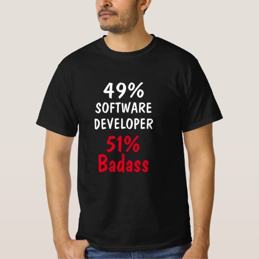 バダッサーなソフトウェア開発者 Tシャツ (正面)