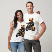 バダッス バイカー テディベア アート Tシャツ (ユニセックス)