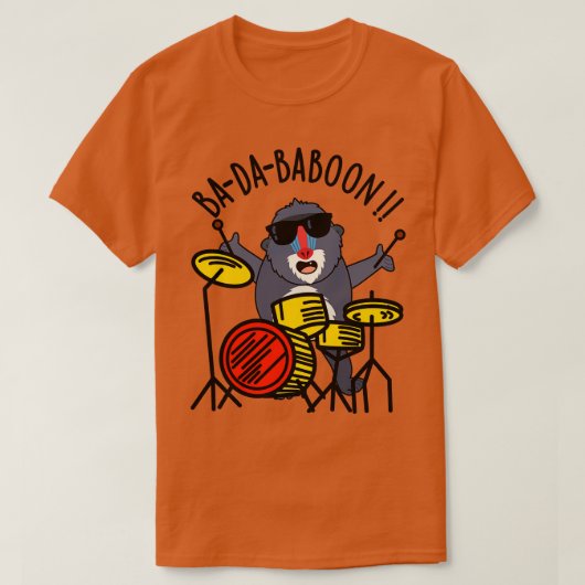 バダブーンおもしろいモンキーバブーンプン Tシャツ (デザイン正面)