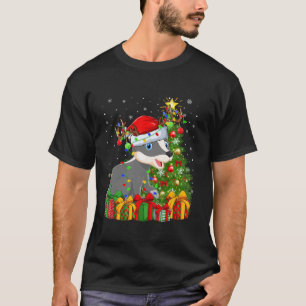 バダークリスマスツリー照明サンタハットバダークリスチム Tシャツ