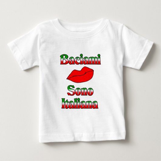 バチアミソノイタリアナ(キス私はイタリアン) ベビーTシャツ (正面)