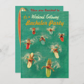 バチェラーウィークエンドゲタウェイパーティの招待状 招待状 (正面/裏面)