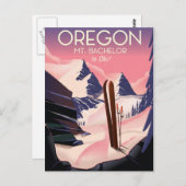 バチェラーオレゴン山スキー旅行ポスター ポストカード (正面/裏面)