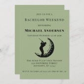 バチェラーゴルフウィークエンドパーティの招待状 招待状 (正面/裏面)