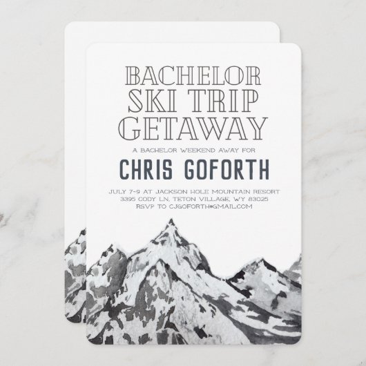 バチェラースキートリップウィークエンドゲットウェイ 招待状 (正面/裏面)