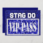 バチェラースタグパーティーブルーVIP招待状 招待状 (正面/裏面)