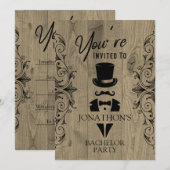バチェラーパーティ ヴィンテージ タキシード  招待状 (正面/裏面)