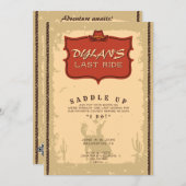バチェラーラストライドウェスタンカウボーイテキサス州アドベンチャー 招待状 (正面/裏面)