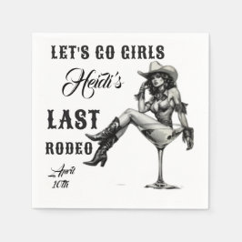 バチェラー・パーティー用カスタムLet's Go Rodeo スタンダードカクテルナプキン