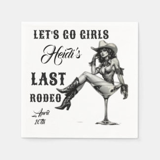 バチェラー・パーティー用カスタムLet's Go Rodeo スタンダードカクテルナプキン