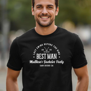 バチェラー・パーティー 最後のスイング ゴルフ 最優秀男 Tシャツ