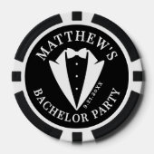 バチェラー・パーティー 黒白タキシード ポーカーチップ (正面)