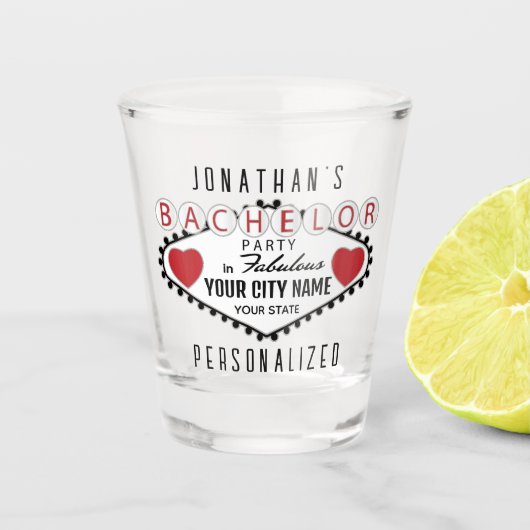 バチェラー・ベガス・スタイル・レッド ショットグラス (正面)