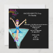 バチェロレッテおもしろいカクテルドリンクブルー 招待状 (裏面)