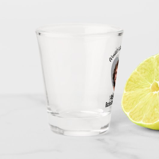 バチェロレッテおもしろいパーソナライズされたグルーム顔 ショットグラス (左)