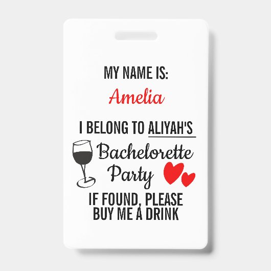 バチェロレッテおもしろいラニ買アド飲み物 バッジ (表面)