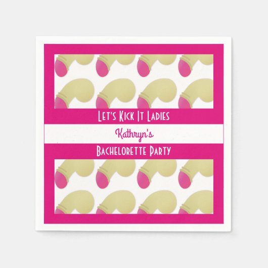 バチェロレッテかわいらしファロス スタンダードカクテルナプキン (正面)