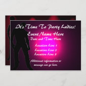 バチェロレッテか男性のストリップ劇場の招待 招待状 (正面/裏面)