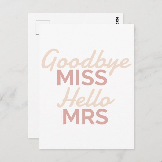 バチェロレッテさよ恋しく思うハロー夫人 ポストカード (正面/裏面)