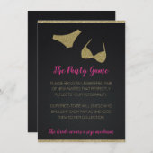 バチェロレッテと鶏のパーティーのためのパンティーゲーム エンクロージャーカード (正面/裏面)