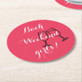 バチェロレッテのためのカスタムピンク紙コースター ラウンドペーパーコースター (アングル)