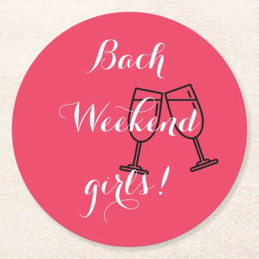 バチェロレッテのためのカスタムピンク紙コースター ラウンドペーパーコースター (正面)