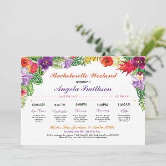 バチェロレッテのアロハブライダルシャワーの旅程の計画 プログラム (スタンド正面)