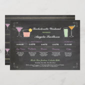 バチェロレッテのブライダルシャワーのチョークの珊瑚の旅程 プログラム (正面/裏面)