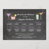 バチェロレッテのブライダルシャワーのチョークの珊瑚の旅程 プログラム (正面)