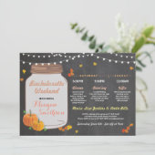 バチェロレッテのブライダルシャワーの旅程のカボチャ瓶 招待状 (スタンド正面)