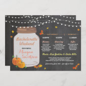 バチェロレッテのブライダルシャワーの旅程のカボチャ瓶 招待状 (正面/裏面)