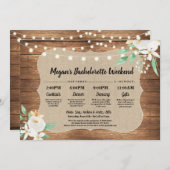 バチェロレッテのブライダルシャワーの旅程の木製の白 プログラム (正面/裏面)