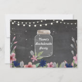 バチェロレッテのブライダルシャワーの旅程の瓶のチョーク 招待状 (裏面)