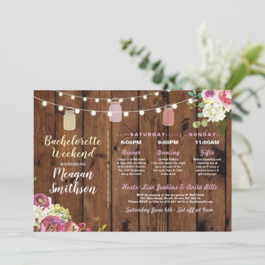 バチェロレッテのブライダルシャワーの旅程は木を震動させます プログラム (スタンド正面)