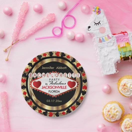 バチェロレッテのベガスのスタイル- DIYの都市及び国家 ペーパープレート (パーティー)