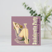 バチェロレッテの上のモダンなパターンレトロピン 招待状 (スタンド正面)