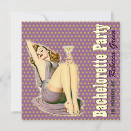バチェロレッテの上のモダンなパターンレトロピン 招待状