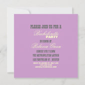 バチェロレッテの上のモダンなパターンレトロピン 招待状 (裏面)