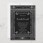 バチェロレッテの招待、素晴らしいGatsbyの銀 招待状 (正面)