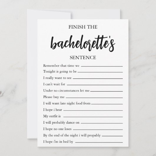 バチェロレッテの文パーティーゲームを終了 招待状 (正面)