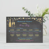 バチェロレッテの旅程のブライダルシャワーのチョークの招待 プログラム (スタンド正面)