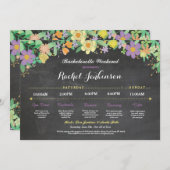 バチェロレッテの旅程のブライダルシャワーのチョークの招待 プログラム (正面/裏面)