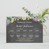 バチェロレッテの旅程のブライダルシャワーのチョークの招待 プログラム (スタンド正面)