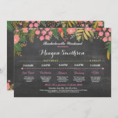 バチェロレッテの旅程の珊瑚及び金ゴールドのチョークの招待 プログラム (正面/裏面)